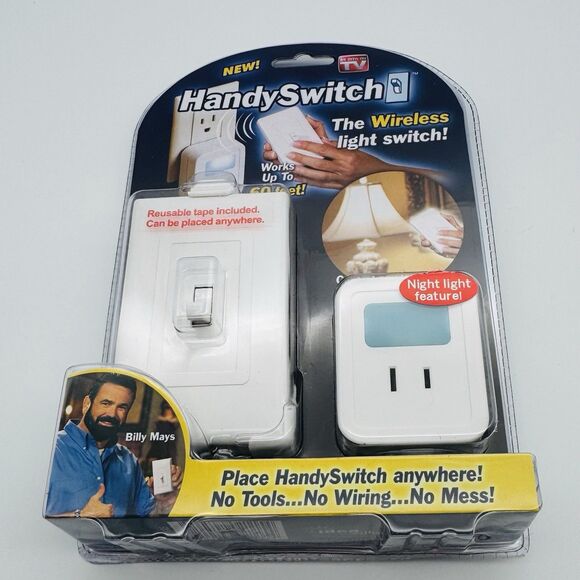 Handy Switch Wireless Light Switch Night Light Billy Mays Sealed New HSPGR5 - Picture 1 of 5